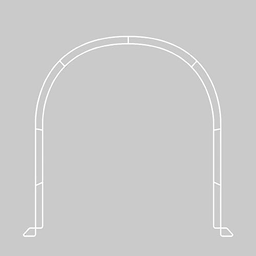 Arche de jardin élégante en métal blanc - Treillage durable en fer forgé pour plantes grimpantes - Idéal pour mariage, décoration extérieure parfaite pour vignes et décoration de jardin