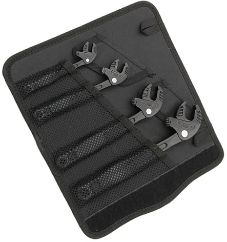 Spacnana 4PCS Adjustable Wrench, Self Locking Design with Crab Ratchet Mechanism for Pipe Repair Auto Maintenance Home Use, High Density Forged Alloy Spanner Set