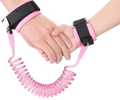 MLRUQRX 1 Arnés Bebe Para Caminar, Correa De Seguridad Rosa De 2M Con Giro 360°, Antiperdida Para Niños