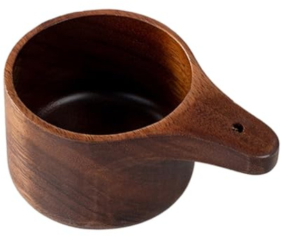 APGLSXY Kök portionskopp trä mätkopp med rundad finish för kaffeförberedelse, bakning och dagliga krydduppgifter hem trä mäta ingrediens kök mått kaffe förberedelse kryddmått hand