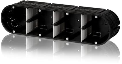 F-tronic Unterputz-Gerätedose massiv, 4-fach, 63mm tief, UP40, 5 Stück ,Schwarz