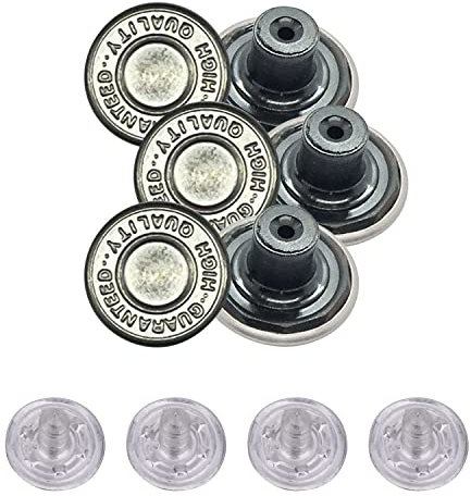 Weddecor Metall Jeans Knöpfe Ersatz Befestigung Befestigungselemente mit Rücken Stift für Reparatur Denim-Hose,Jacken,Lederwaren, Mode Bekleidung, Matt Grau, 14mm - Matt Grau, 14MM