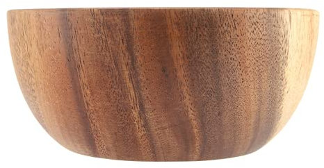 Ciotola in legno, Insalatiera in legno massello di acacia fatta a mano, Utensili da cucina in legno a forma rotonda rotonda per frutta in zuppa di insalata(16 * 7cm)
