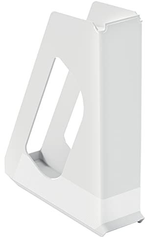 Esselte Stehsammler, A4, Ideal für Prospekte, Broschüren, Unterlagen, Mappen und Hefter, Stabiler Kunststoff, Weiß, VIVIDA, 628215