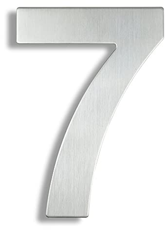 HASWARE Numero civico moderno in acciaio inossidabile spazzolato Elegante porta alfabeto placca Street Home Decor (7, 6 pollici argento)