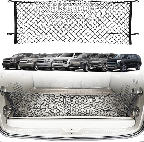 Envelope Style Automotive Elastic Trunk Mesh Cargo Net for Suburban fits Tahoe 2015-2025 - Premium Trunk Organizer and Storage - Luggage Net for SUV - Best Car Organizer Made for Escalade fits Yukon