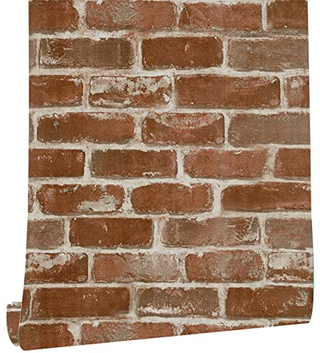 myforHD självhäftande tapet väggpapper tegel självhäftande väggklistermärken 44 cm x 600 cm vintage tegelsten tapeter vattentät för kök sovrum vardagsrum vägg