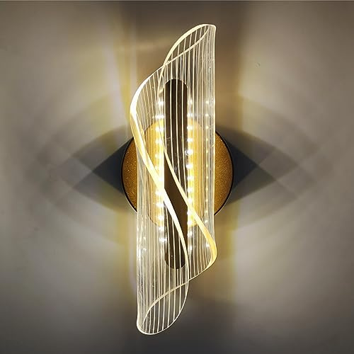 Chrasy Moderne LED Wandleuchte 10W Aus Acryl - Spiralförmige Leuchte Mit Drei Transparent Wechselnden Farben