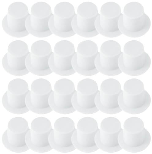 ibasenice 120st Mini-kappe Mini-zylinder Schneemann-zylinder -zauberhüte Schneemann-puppenmütze Formelle aturhüte Filzhut Puppenmütze Plastik Dekorationen Weinflasche Kind