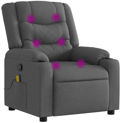 vidaXL Massagesessel Dunkelgrau Stoff