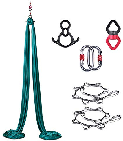 Hamac Aérien de Yoga | Kit Complet en Soie | Capacité de Charge Maximale, Tissu à Faible Élasticité pour Débutants et Danse