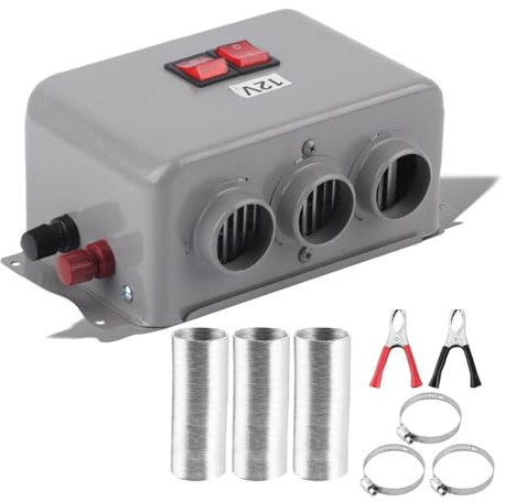 Scaldino Invernale a 3 Fori 600W-800W a Riscaldamento Rapido, Riscaldatore Compatto per Auto con Interruttore a Doppia Marcia per Scongelamento, Riscaldamento