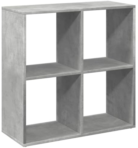 vidaXL Raumteiler-Bücherregal Betongrau 69,5x29x69,5 cm Holzwerkstoff