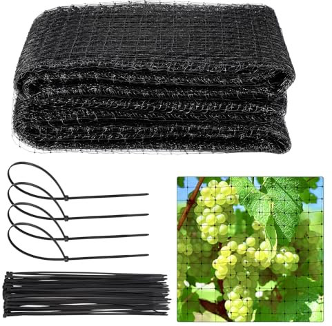 Gueenky Filet Protection Jardin, 2,1m×10m Filet Anti Oiseaux Noir Filet de Jardin Potager Voliere de Protection Anti-Oiseaux pour Protéger Plantes Fruits Fleurs Étangs