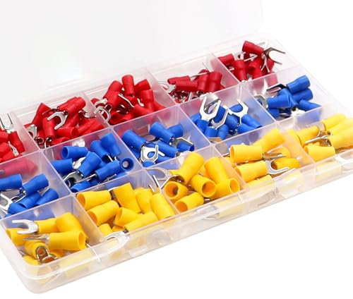 Bestvisse PVC-isolierte Crimpklemmen, isolierte Kabelschuhe, elektrische Steckverbinder, Upgrades für sichere Verkabelung, 200 Stück