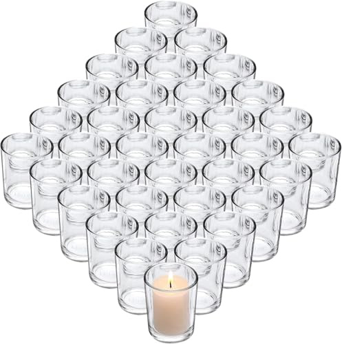36 Stück Teelichthalter Glas Set, Transparent Teelicht Gläser