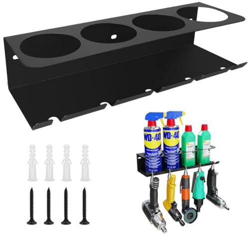 NPOIAUG Dosenhalter, Spraydosenhalter, Sprühdosenhalter, Druckluft Werkzeug Zubehör für Garage Werkstatt, Platz für 4 Schlitzen Sprühdosenhalter für Garage Geschäft und Zuhause