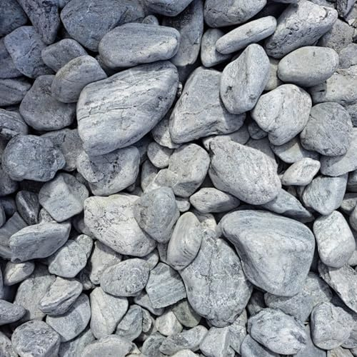 V-PREMIUM SOLUTION Dekosteine Grau 6-10 cm 5 kg - Kieselsteine Deko Garden für Teich und Gabionen - Große Steine für Blumentöpfe, Vasen, Terrarium und Aquarium - Schöne Gartendeko Natur