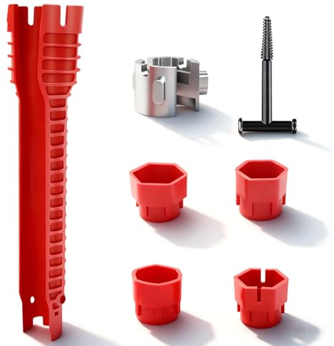 Pqrsde 12 in 1 Tap Spanner for Tight Space Plumbers Wrench Sink Spanner Faucet Wrench Plumbing Tools for Kitchen Bathroom Sink Faucet Installation Plumbing Repair