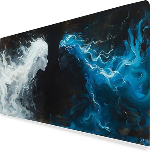 Woman Gaming Mouse Pad White Large Mouse Mat Comfortable Mousepad with Smooth Cloth Surface, Textured Wear Resistant, Improved Precision and Speed, Mousemat 1000x500x3mm Office Product for Men K7-804