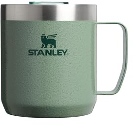 Stanley 1913 Classic Legendary Camp Mug 0.35L - Campingmugg I Rostfritt Stål - BPA -Free Thermos Resemuggg För Varma Drycker - Diskmaskin Säker - Single Server Brewer Compatible - Hammertone Green