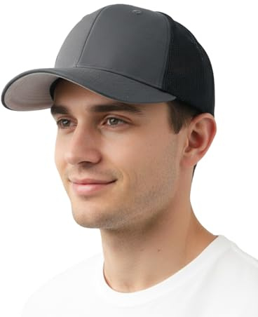 Zylioo Basecap S/M/L/XL/XXL Trucker Cap für Großen Kopf, Sommer Mesh Baseballkappe, Closed Back UV Sonnenschutz Baseball Cap