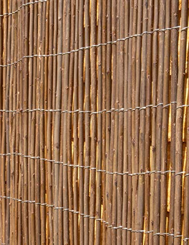 Willow Natural Garden Fence Screening Roll Privacy Border Wind & Sun Protection 4.0m x 1.5m (13ft 1in x 4ft 11in) by Papillon