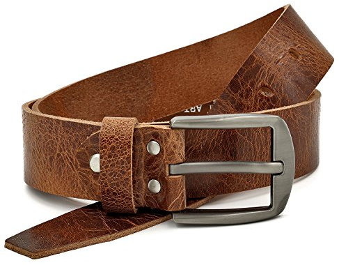 Cinturón de cuero marrón y resistente de piel de búfalo, 40 mm de ancho y aproximadamente 4 mm de grueso, cintura 100, 110, 115, 125, cinturón, cinturón de piel, cinturón para vaqueros # GBR00020 braun rustikal Cintura 115 cm