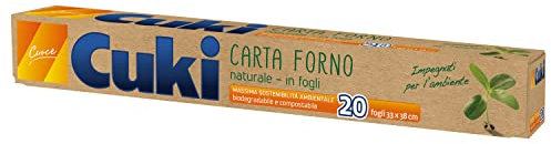 Cuki Papel de horno natural, 33 x 38 cm, 20 hojas