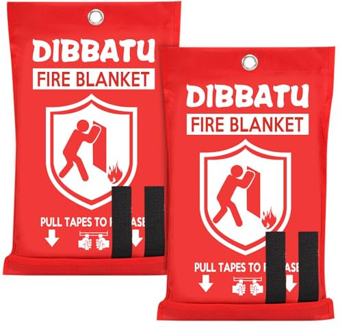 DIBBATU Fire Blanket for Home and Kitchen, Fire Blankets Emergency for Home, Emergency Fire Retardant Blankets for House, Fireproof Blanket Welding Blanket for Kitchen,Fireplace, Grill, BBQ