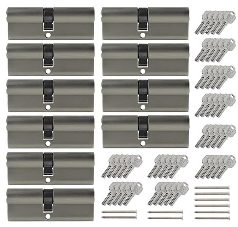 10x Profilzylinder 85 mm 40/45 gleichschließend inkl. 50 Schlüssel