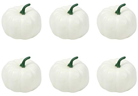 NUOBESTY 6pièces Citrouilles Blanches Décoratives Artificielles pour Halloween Accessoires De Table Fête