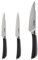 Zyliss Comfort Pro 3 Piece Kitchen Knife Set, Sharp Forged German Stainless Steel, Antibacterial Black Handle, Professional Kitchen Knife/Vegetable Knife Set, Dishwasher Safe