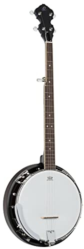 Ortega Guitars Americana Series Akustik Banjo - Closed Back, Mahagoni | 5-Saitig, 18 Spannhaken, mit Armrest, Mahagoni-Kessel & Resonator Satin Finish Whiskey-Burst, REMO-Fell matt, OBJ150-WB