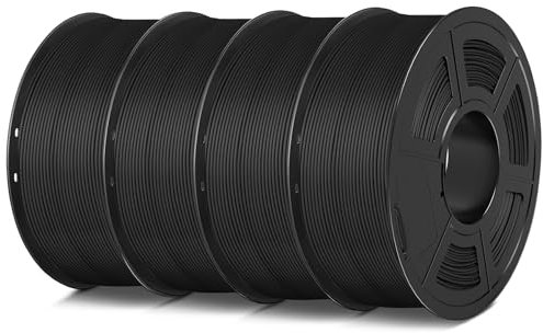 SUNLU 4KG Matte PLA Filament 1.75mm Set, 3D Drucker Filament mit Matter Oberfläche, Neatly Wound PLA Filament, Einfach zu Bedienen, 1KG/Spule, 4-Pack, Schwarz+Schwarz+Schwarz+Schwarz