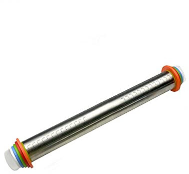 OUSIKA Mattarello In Acciaio Inox Perno Con Scala Farina Pasta Bastone Anelli Di Spessore Rimovibili Regolabili Cucina Di Casa Strumento for Torta Di Pizza Mattarello
