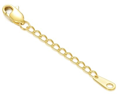 14k Gold Necklace & Bracelet Extender - 1/1.5/2/3/4/5 Durable Removable Chain, Extension Chain for Necklace, Anklet, Bracelet (1inch, Style 12-Yellow)