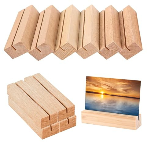 Kartenhalter Holz 10 Stück Tischkartenhalter Kartenständer, Stabil Postkartenhalter Fotohalter für Hochzeiten Restaurants Bankette Partys Menükartenhalter