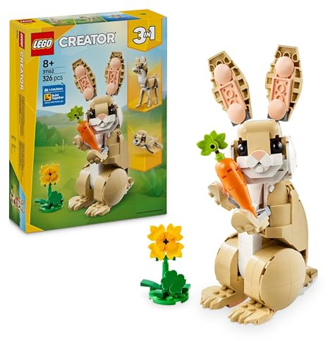 LEGO Creator 3in1 Cute Bunny Toy - Animal Figure Transforms into a Llama or Seal Toy - Creative Birthday Gift for 8+ Year Old Girls & Boys - 31162