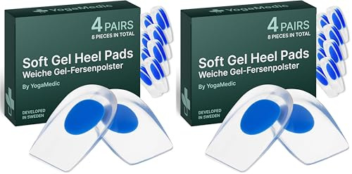Yogamedic confezioni di solette per tallone (8 X Medio-morbido, 40-45)