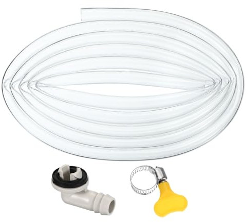 PATIKIL 9.8Ft Air Conditioner Drain Hose, 1 Set Universal AC Drain Hose Portable Leakproof Air Conditioner Drain Kit with 15mm Hose Connector and Clamp for Window AC Mini Split Unit Part