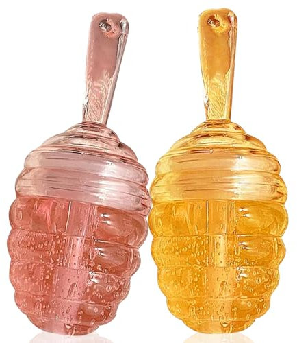 Ledeak Lip Oil Set, 2PCS Honey Lip Gloss Set, Non-Sticky Clear Lip Gloss, Hydrating Plumping Lip Balm, High Gloss Lip Care Set with Cute Honey Flavors, Long Lasting Liquid Lipstick for Women Moisture