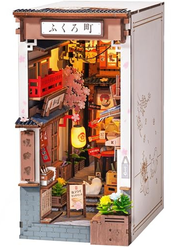 ROBOTIME Book Nook Japan,DIY Miniature House For Adults-Sakura Wine Alley