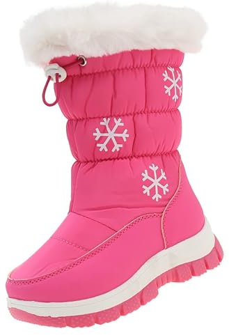 Botas cortas de color liso para niñas, antideslizantes, transpirables, para mujer, botas de esquí para niños, Red, 33 EU