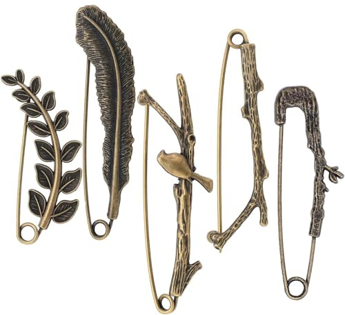 Vintage Chic Brosche, 5 Stück Sicherheitsnadeln Groß, Kleidung Brosche, Sicherheitsnadel Dekoration, Vintage Legierung, Zubehör Für Damen Und Herren, Für Kleidung, Segeltuch, Decken, Basteln