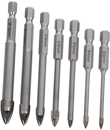 iplusmile 7pezzi Punte Da Trapano Triangolari Croce Per Piastrelle Apri Per Punte Triangolari Per Mattoni Robuste e Resistenti All Usura