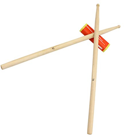7a Ahornholz Drumsticks, 1 Paar Jazz Schlagzeugstöcke für Profischlagzeuger | Glatte Oberfläche, Feine Struktur ohne Grate, Khaki Farbton, Geeignet für Schlagzeugzubehör und Trommelspiele