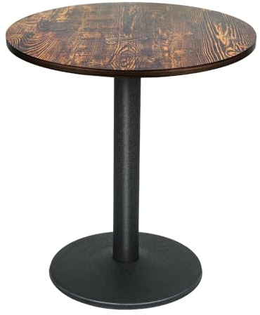 OHMG Tavolo da bar rotondo alto, tavolo esterno mangia in piedi, per sala da pranzo, bistrot, cucina, montaggio facile, per 1-4 persone, stile moderno, legno