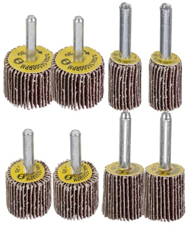 Garneck 8pcs Abrasive Flap Wheel Sanding Wheel Drill Shank Grinding Heads for Metal Wood Plastic Polishing Replacement for Electric Grinder and Easy to Install