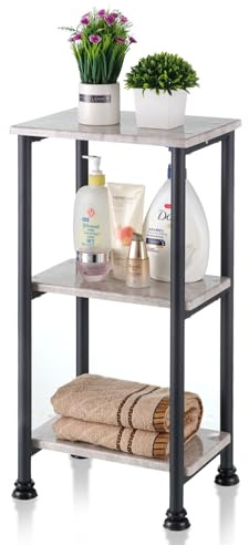 Floordirekt Scaffale da bagno, mensola da bagno a 3 livelli, scaffale per nicchia, scaffale sottile, carrello per nicchia salvaspazio (Charles 35 x 26 x 70 cm)